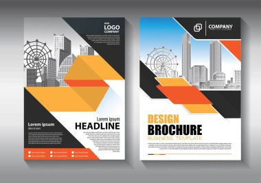 İş soyut vektör şablonu. Broşür tasarımı, modern tasarım, yıllık rapor, poster, renkli üçgenleri olan A4 broşürü, teknoloji, bilim ve ışık arka planlı geometrik şekiller.