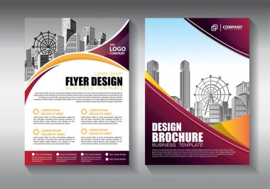 İş soyut vektör şablonu. Broşür tasarımı, modern tasarım, yıllık rapor, poster, renkli üçgenleri olan A4 broşürü, teknoloji, bilim ve ışık arka planlı geometrik şekiller.