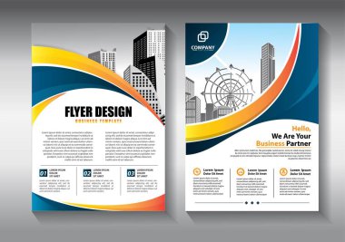 İş soyut vektör şablonu. Broşür tasarımı, modern tasarım, yıllık rapor, poster, renkli üçgenleri olan A4 broşürü, teknoloji, bilim ve ışık arka planlı geometrik şekiller.