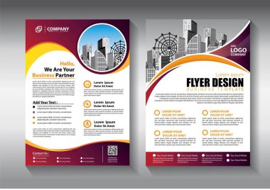 İş soyut vektör şablonu. Broşür tasarımı, modern tasarım, yıllık rapor, poster, renkli üçgenleri olan A4 broşürü, teknoloji, bilim ve ışık arka planlı geometrik şekiller.