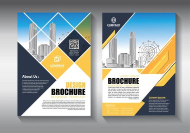 İş soyut vektör şablonu. Broşür tasarımı, modern tasarım, yıllık rapor, poster, renkli üçgenleri olan A4 broşürü, teknoloji, bilim ve ışık arka planlı geometrik şekiller.