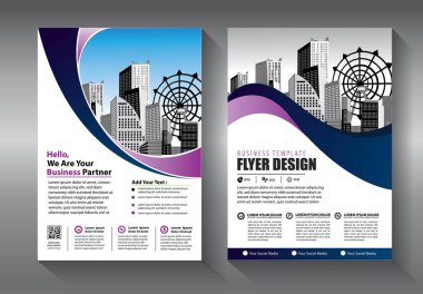 İş soyut vektör şablonu. Broşür tasarımı, modern tasarım, yıllık rapor, poster, renkli üçgenleri olan A4 broşürü, teknoloji, bilim ve ışık arka planlı geometrik şekiller.