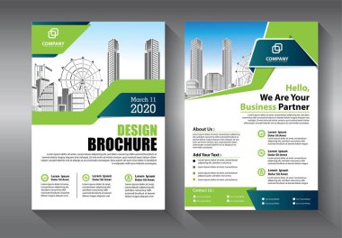 İş soyut vektör şablonu. Broşür tasarımı, modern tasarım, yıllık rapor, poster, renkli üçgenleri olan A4 broşürü, teknoloji, bilim ve ışık arka planlı geometrik şekiller.