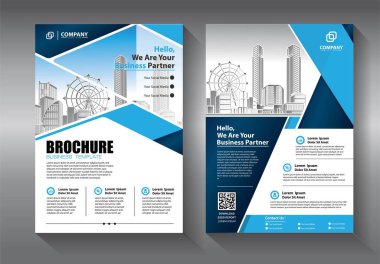 İş soyut vektör şablonu. Broşür tasarımı, modern tasarım, yıllık rapor, poster, renkli üçgenleri olan A4 broşürü, teknoloji, bilim ve ışık arka planlı geometrik şekiller.