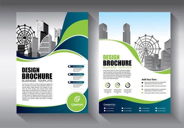 Modello Vettoriale Astratto Aziendale Brochure Design Copertina Layout Moderno Relazione — Vettoriale Stock