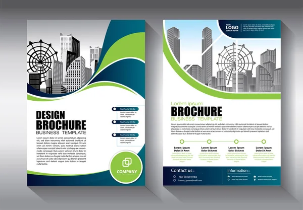 Modello Vettoriale Astratto Aziendale Brochure Design Copertina Layout Moderno Relazione — Vettoriale Stock