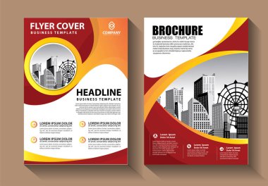 Broşür tasarımı, modern tasarım, yıllık rapor, poster, renkli üçgenleri olan A4 broşürü, teknoloji, bilim ve ışık arka planlı geometrik şekiller.