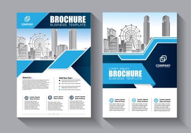 Broşür tasarımı, modern tasarım, yıllık rapor, poster, renkli üçgenleri olan A4 broşürü, teknoloji, bilim ve ışık arka planlı geometrik şekiller.