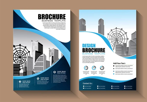 Brochure Design Copertina Layout Moderno Relazione Annuale Poster Volantino Con — Vettoriale Stock