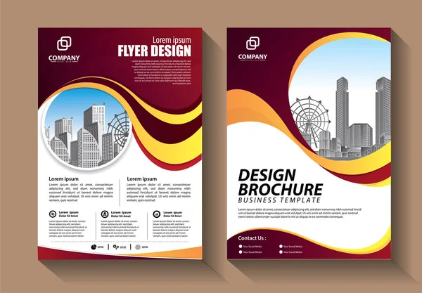 Broschürendesign Einband Modernes Layout Jahresbericht Poster Flyer Din Mit Bunten — Stockvektor