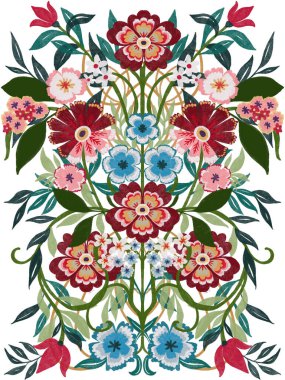 Bouquet spring summer botanical  blossom foliage leaves watercolor colorful for wedding party for invitation card party flower and plants on white