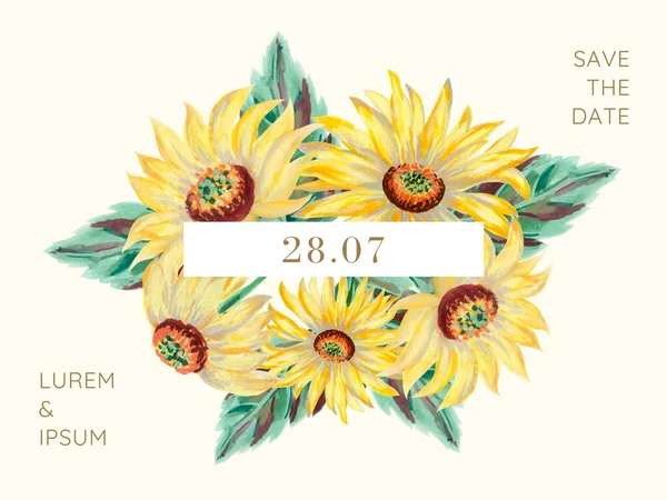 Watercolor Beautiful Elegant Flower Blossom Botanical Yellow Bouquet Hand Painted — Stockfoto