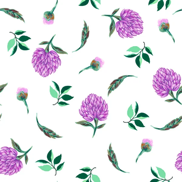 Hand Painting Seamless Background Pattern Inspired Little Flower Bud Petal — 图库照片