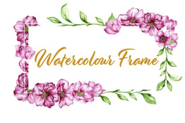 Colorful floral collection with leaves and flowers watercolor gouache hand draw Spring or summer design for invitation