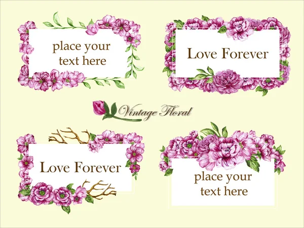 Χειροποίητα Floral Στοιχεία Σετ Ροζ Ανοιξιάτικη Συλλογή Φύλλα Και Λουλούδια — Φωτογραφία Αρχείου