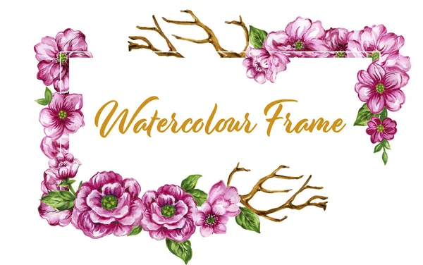 Colorful floral collection with leaves and flowers watercolor gouache hand draw Spring or summer design for invitation