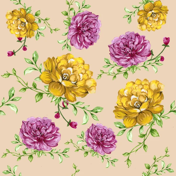 Colorful floral collection with leaves and flowers Beautiful floral background of watercolor sketches for the design and decoratio