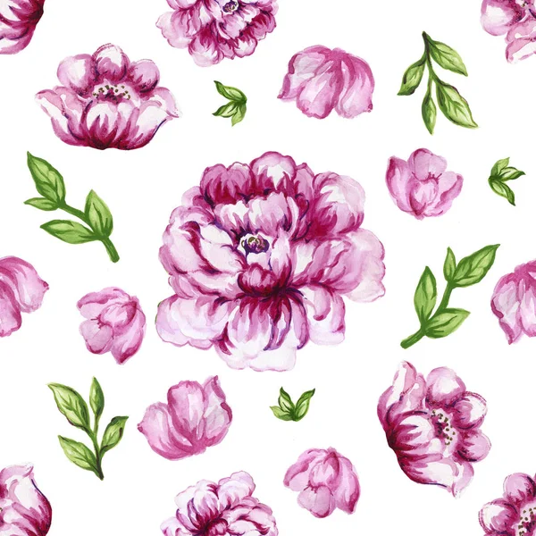 Colorful Floral Collection Leaves Flowers Beautiful Floral Background Watercolor Sketches — Stok fotoğraf