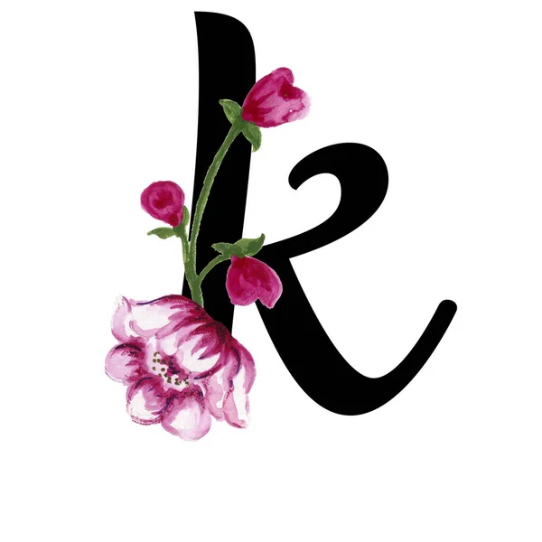 Floral ornate letters flowers pink, yellow vintage font and flower ornaments alphabet. Royal ornate abc, flourishes decor elegant letter or antique alphabet lowercase illustration set