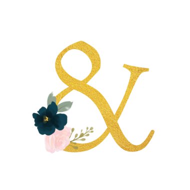 Botanical ornate letters flowers gold color and botanical boho font and flower ornaments alphabet. Royal ornate abc, flourishes decor elegant letter or antique alphabet illustration set