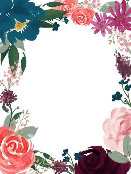 Букет Привітання Запрошення Квітка Квітка Квітка Квітка Акварельна Ілюстрація — стокове фото