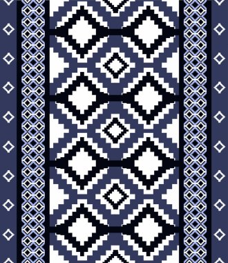 Geometric ethnic folk cross stitch embroidery seamless pattern traditional Design for background,carpet,wallpaper ,clothing,wrapping,Batik fabric, pillow caes