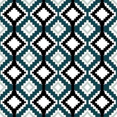 Geometric ethnic folk cross stitch embroidery seamless pattern traditional Design for background,carpet,wallpaper ,clothing,wrapping,Batik fabric, pillow caes