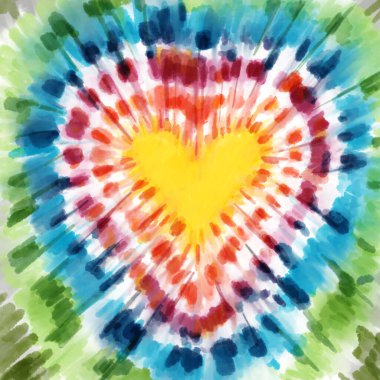 Heart shape Colorful rainbow multicolor  pattern abstract grunge and splash watercolor beautiful shibori tie dye paint Texture decoration  digital clipart