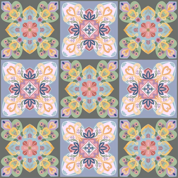 Azulejos tiles patchworrk graphic illustration colorful pattern