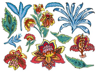 Asian orient flower canna lily botanical arrangements element isolated on white for greeting card or invitation design