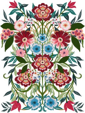 Bouquet spring summer botanical  blossom foliage leaves watercolor colorful for wedding party for invitation card party flower and plants on white