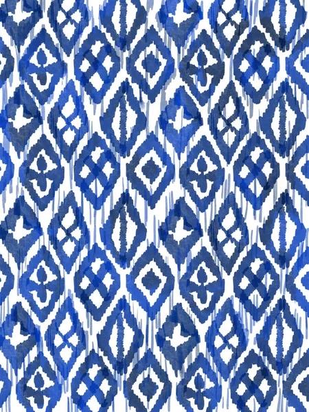 Mavi Kare Şekilli Soyut Grunge Suluboya Güzel Shibori Kravat Batik — Stok fotoğraf