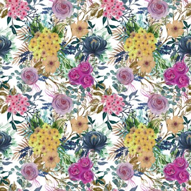 Elle boyanmış suluboya illüstrasyon çelengi. Yuvarlak çember. Mevsimsel sonbahar yaprakları.