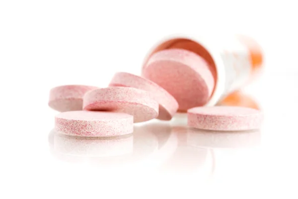Effervescent tablets on white Stock Image