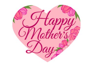 Kalp şeklinde çiçeklerle dolu mutlu anneler günü geçmişi, Vektör çizimi. Etiket etiketli kadının anneler günü. 8 Mart Mutlu Kadınlar Günü