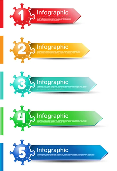 Set Von Viren Infopunkten Und Coronavirus Symbolen Infografik Vektor — Stockvektor