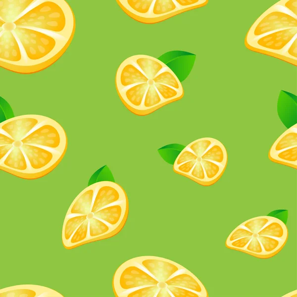 Vector Seamless Pattern Slice Lemons Abstract Seamless Pattern Cartoon Lemons — Vector de stock