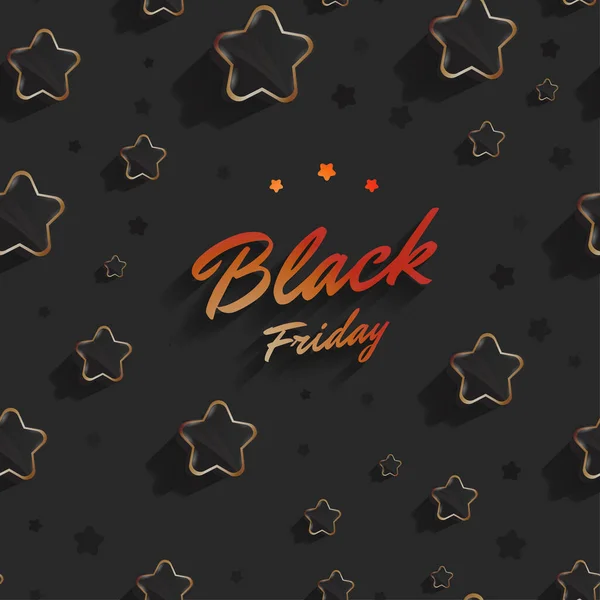 Noir Vendredi Vente Fond Géométrique Noir Brillant Étoile Fond Logo — Image vectorielle
