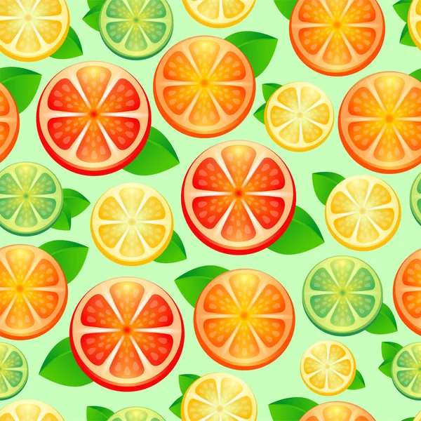 Seamless Bright Pattern Fresh Citrus Fabric Drawing Labels Print Shirt — Vector de stock