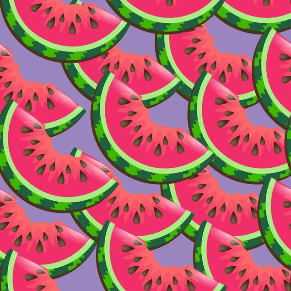 Watermelon Slice Seamless Pattern Very Peri Background Wrapping Paper Textile — Vector de stock