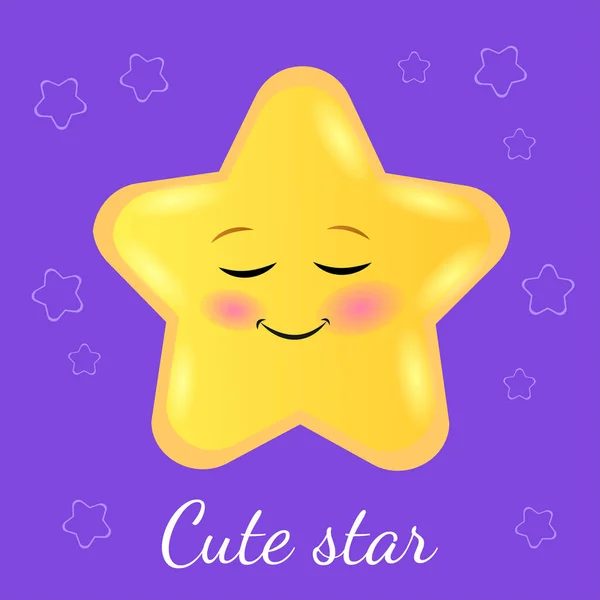 Little Star Lettering Starry Sky Vector Illustration Childish Poster Template — Stockový vektor