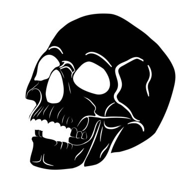 Skull black Silhouette symbol Vector illustration isolated on white background
