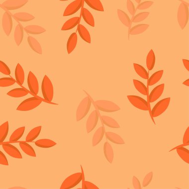 portakal stilize yaprağı deseni. Vektör çizim, yaprak arka plan deseni