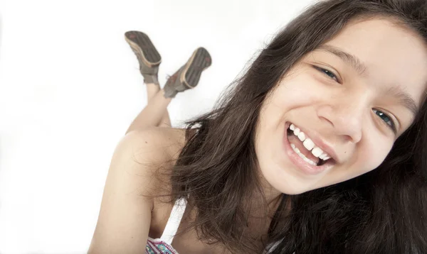 Happy teenager girl smiling — Stock Photo, Image