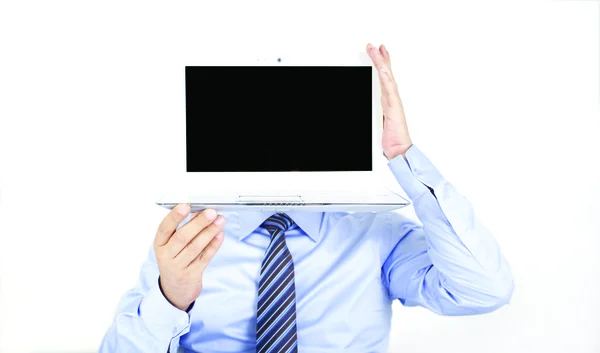 Mann mit Computerkopf — Stockfoto
