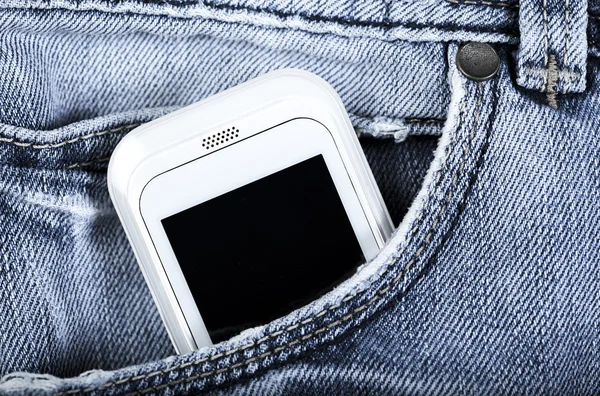 Mobile phone is in the pocket — Stock Photo, Image