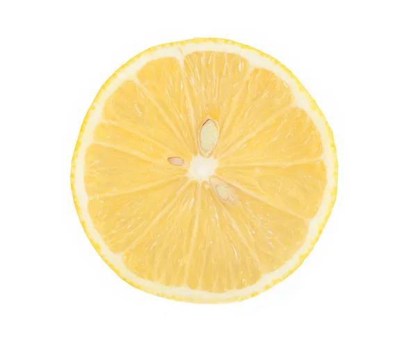 Fatia de limão no branco — Fotografia de Stock