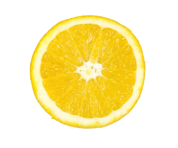 Rebanada de naranja sobre blanco — Foto de Stock