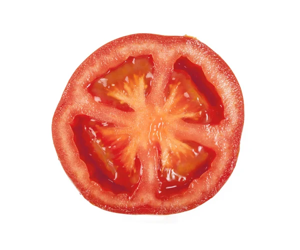 Rebanada de tomate sobre blanco — Foto de Stock
