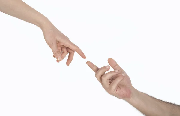 Dotykając palcami — Zdjęcie stockowe